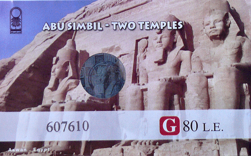 Toegangsbewijs archeologische site Abu Simbel