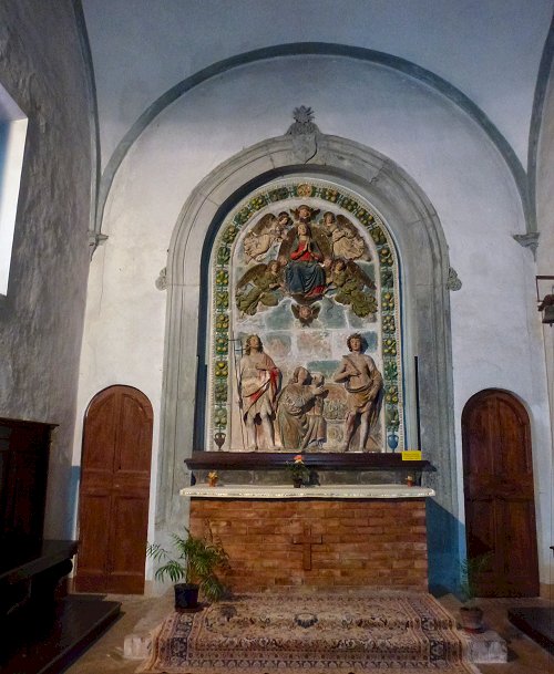 Oratorio&nbsp;di&nbsp;San&nbsp;Antonio&nbsp;Abate&nbsp;-&nbsp;geglazuurd&nbsp;altaarstuk