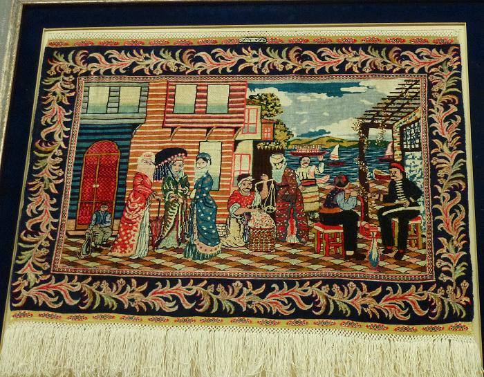 Zijden wandkleedje - aantal knopen 20x20 per cm2