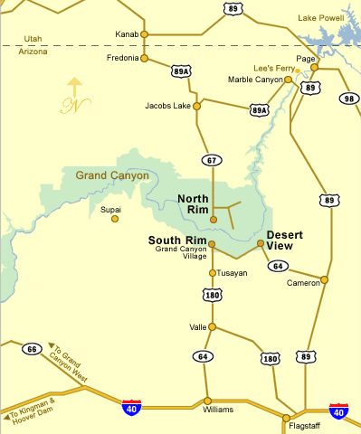 Locatie Grand Canyon